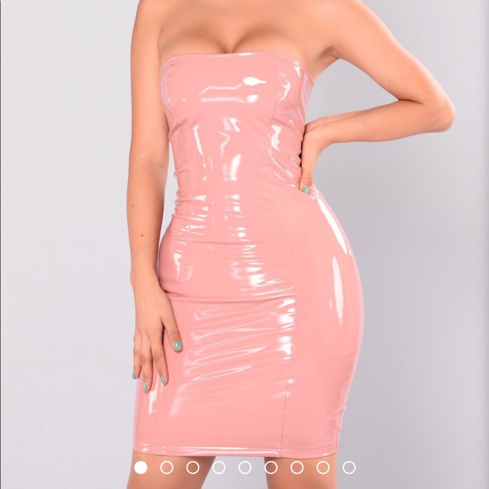 Pink Latex Dress Fashion nova